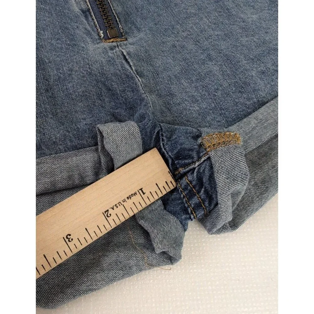 RVCA Valley Jean Shorts‎ Womens 27 Blue Denim Exposed Zipper Festival Beach